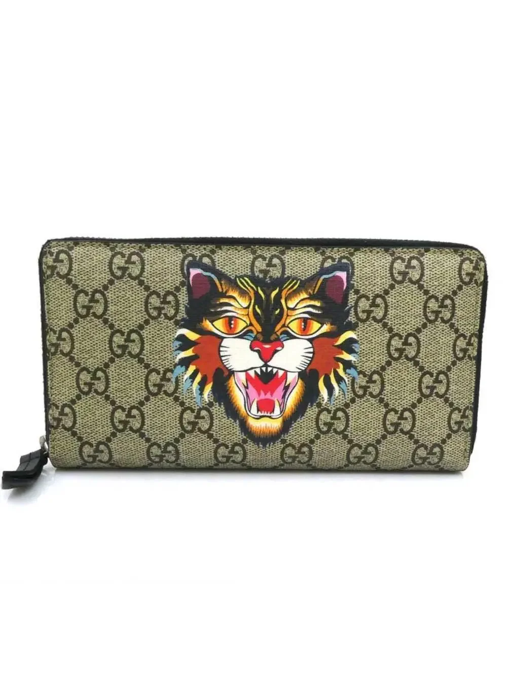 Auth Gucci Gg Supreme Zip Around Long #280372G31B
